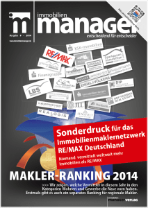 Immobilien Manager Sonderdruck REMAX Deutschland 2014-09