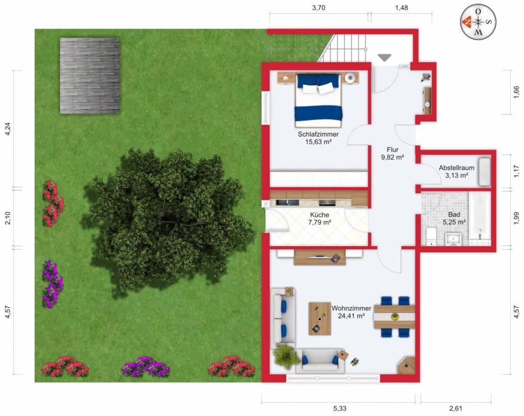 Grundriss - Miete 2ZW Kelkheim-Eppenhain mit 72m² Grundriss - Miete 2ZW Kelkheim-Eppenhain mit 72m²