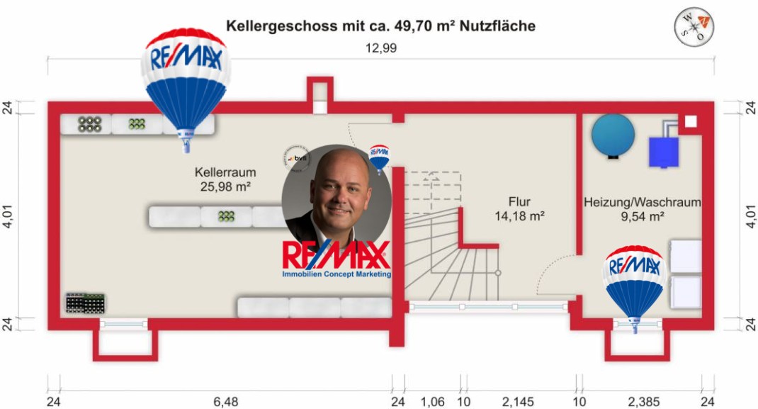 Grundriss (Kellergeschoss) - Kauf 6ZEFH Bad Homburg-Kirdorf mit 168,94m²