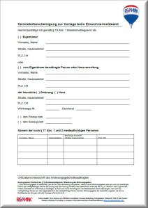 Laden Sie unsere "Vermieterbescheinigung zur Vorlage beim Einwohnermeldeamt" runter.